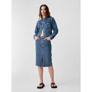 GAP 1969 (Midi -  Medium Indigo Wash) Skirt - Size 8